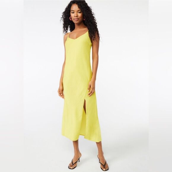 Scoop Women's V-Neck Midi Slip Dress with Slit - Size XL - Picture 1 of 4